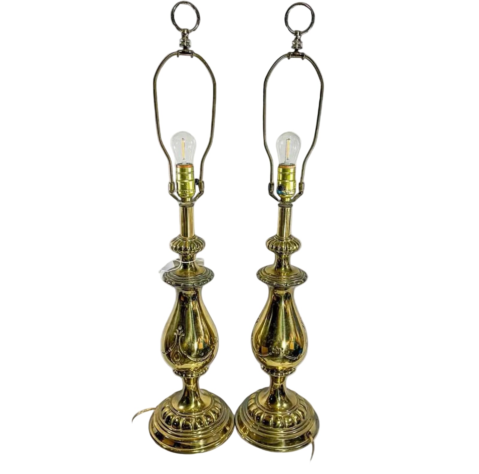 Pair of vintage ornate Brass Table Lamps (Traditional)