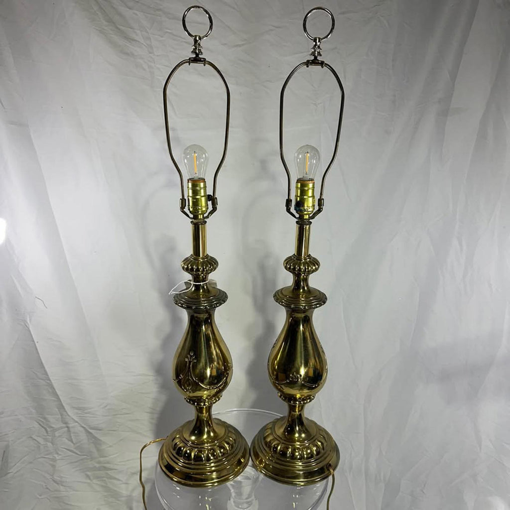 Pair of vintage ornate Brass Table Lamps (Traditional)