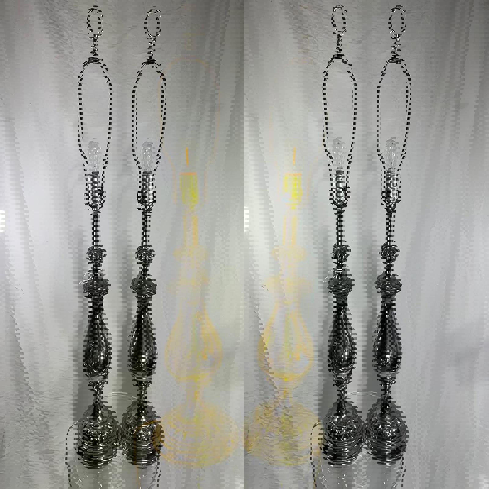 Pair of vintage ornate Brass Table Lamps (Traditional)