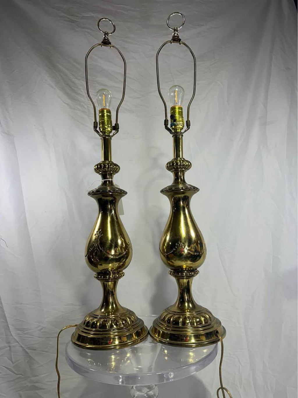 Pair of vintage ornate Brass Table Lamps (Traditional)
