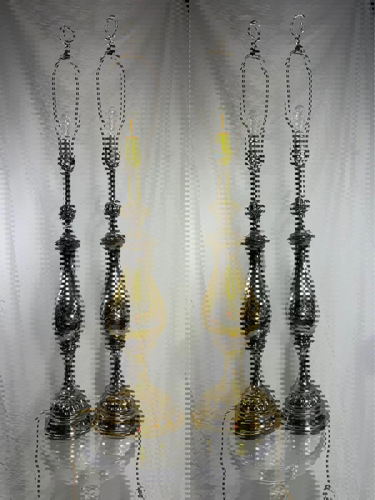 Pair of vintage ornate Brass Table Lamps (Traditional)