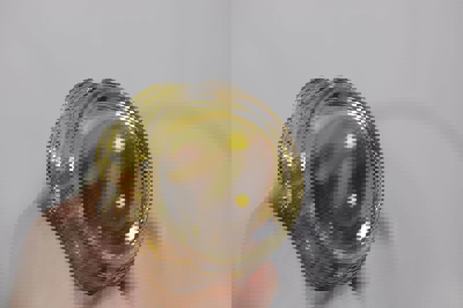 Olive- green Amber Glass kerosene - Oil Lamp vintage style