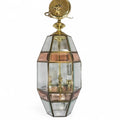 Large Vintage Beveled Pink Glass Lantern Chandelier – Fred Ramond